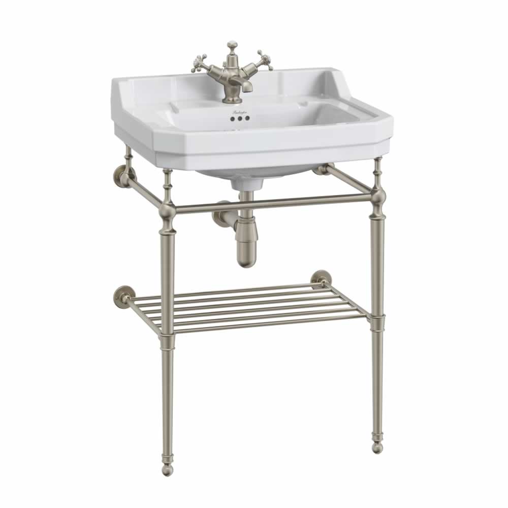 Edwardian 61cm basin with basin stand with optional shelf